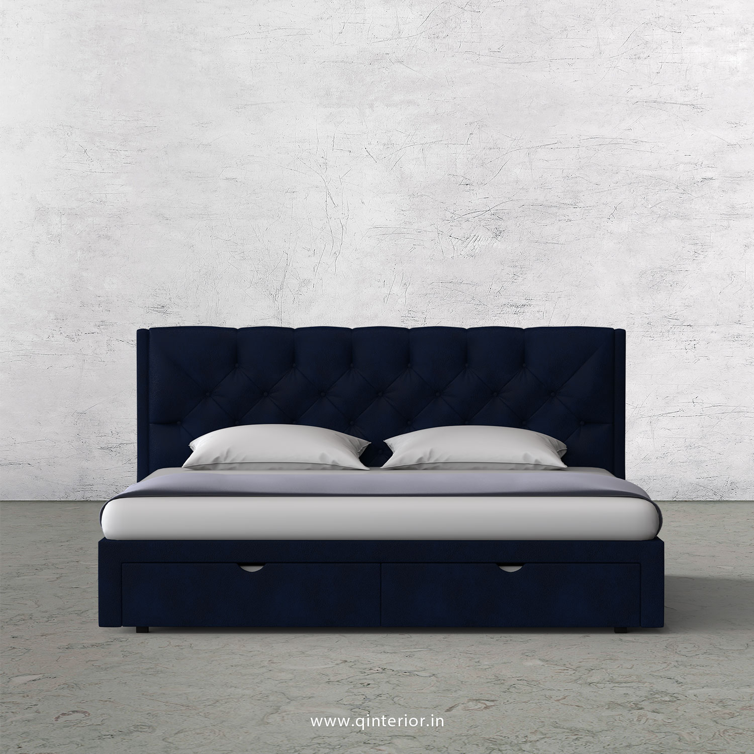 Scorpius Queen Storage Bed in Fab Leather Fabric - QBD001 FL13