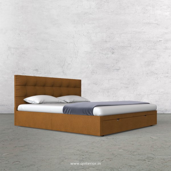 Lyra King Size Storage Bed in Fab Leather Fabric - KBD001 FL14