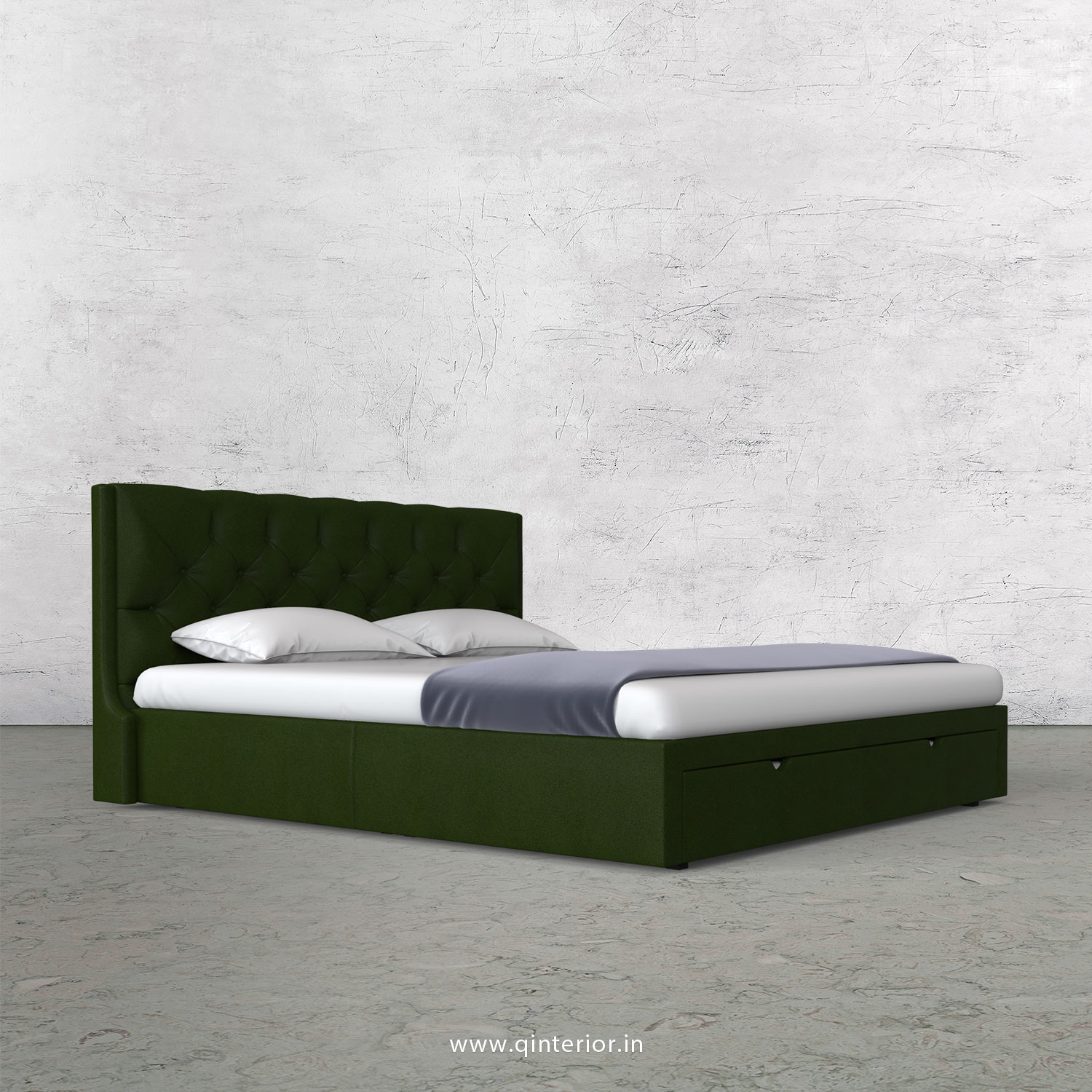 Scorpius King Size Storage Bed in Fab Leather Fabric - KBD001 FL04