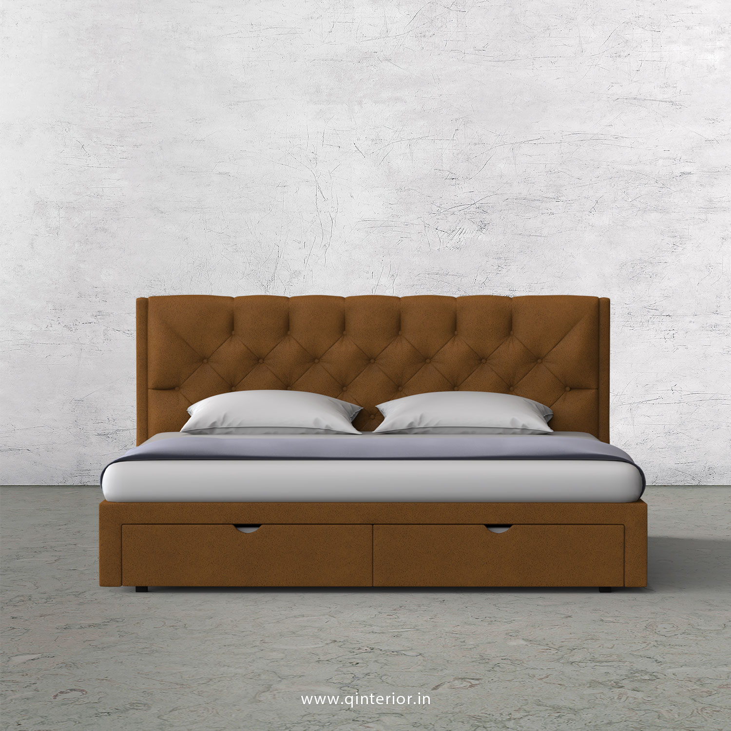 Scorpius Queen Storage Bed in Fab Leather Fabric - QBD001 FL14