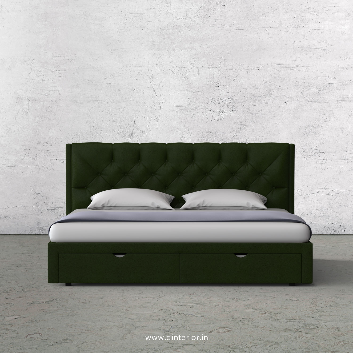 Scorpius Queen Storage Bed in Fab Leather Fabric - QBD001 FL04