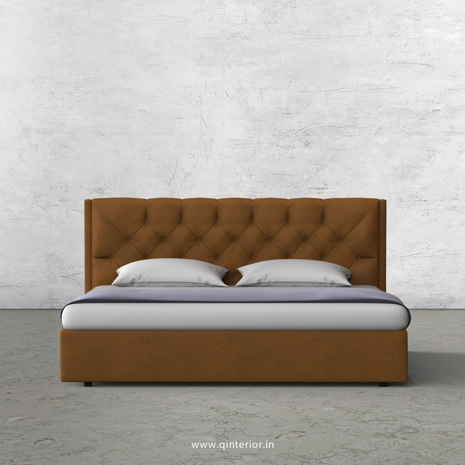Scorpius King Size Bed in Fab Leather Fabric - KBD009 FL14