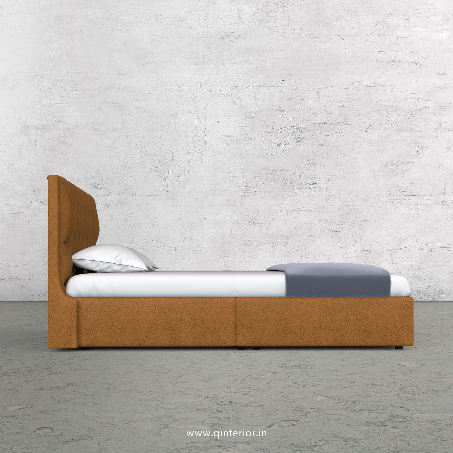 Scorpius Queen Bed in Fab Leather Fabric - QBD009 FL14