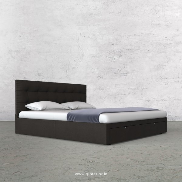 Lyra King Size Storage Bed in Fab Leather Fabric - KBD001 FL15