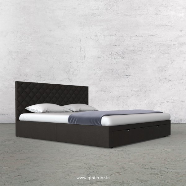 Aquila King Size Storage Bed in Fab Leather Fabric - KBD001 FL15