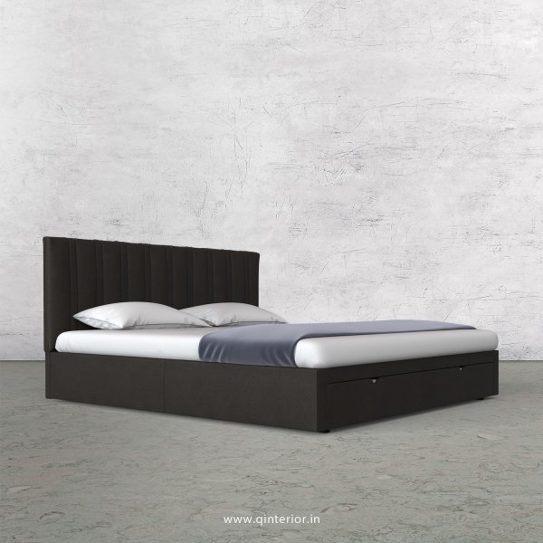 Leo Queen Storage Bed in Fab Leather Fabric - QBD001 FL15