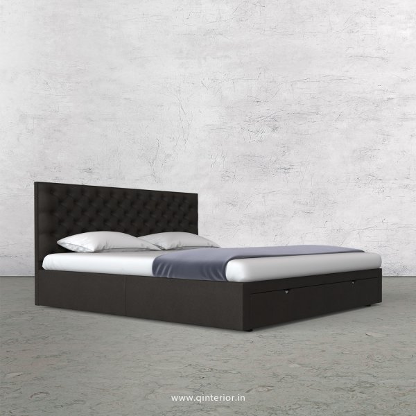 Orion King Size Storage Bed in Fab Leather Fabric - KBD001 FL15