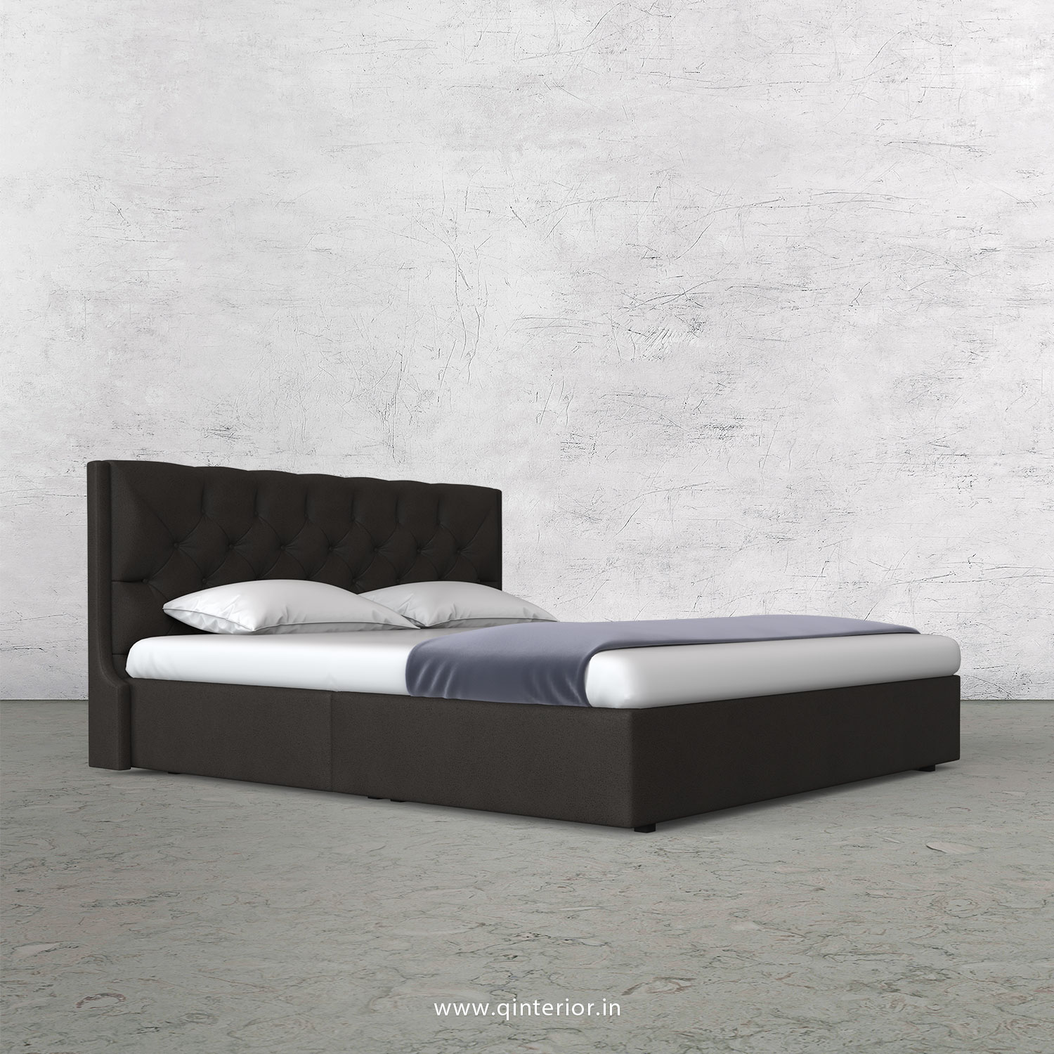 Scorpius Queen Bed in Fab Leather Fabric - QBD009 FL15