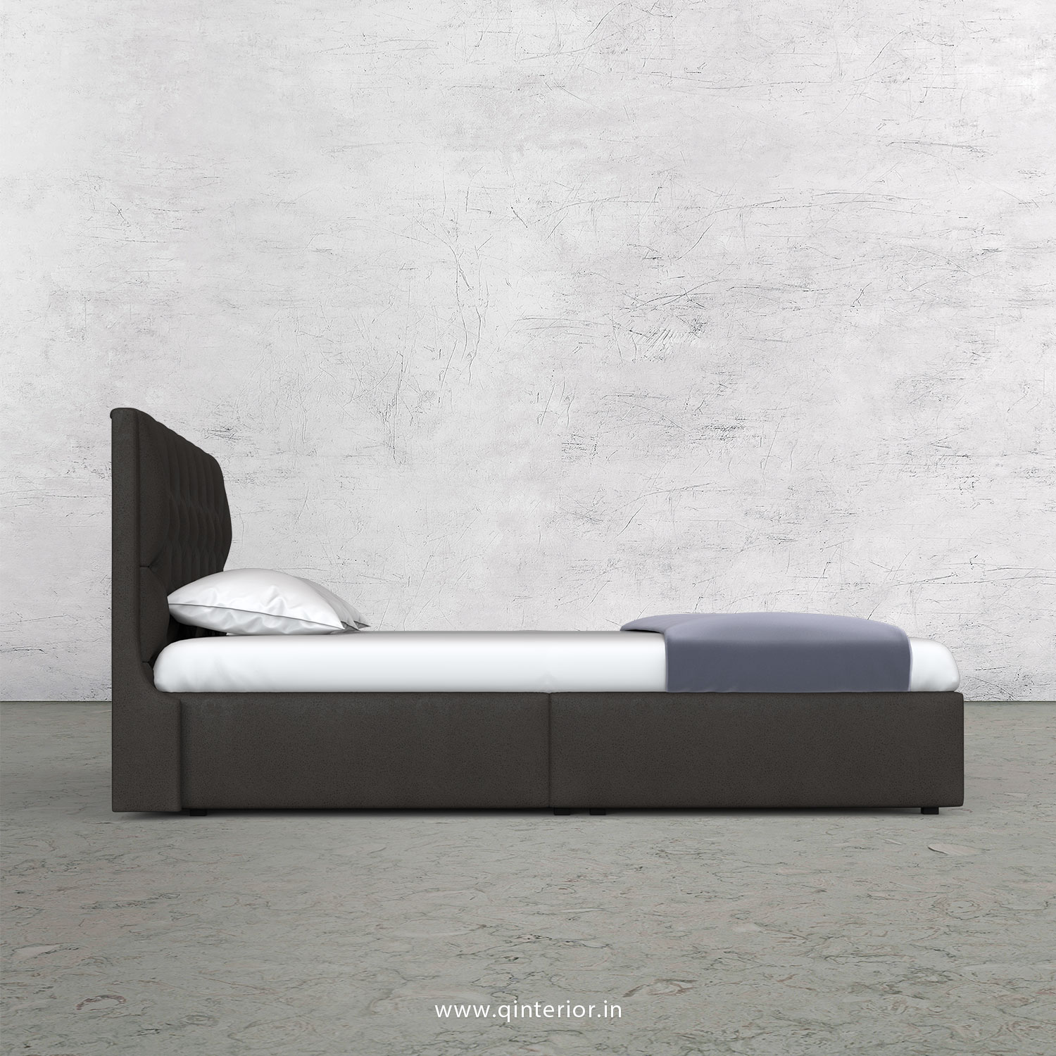 Scorpius King Size Bed in Fab Leather Fabric - KBD009 FL15