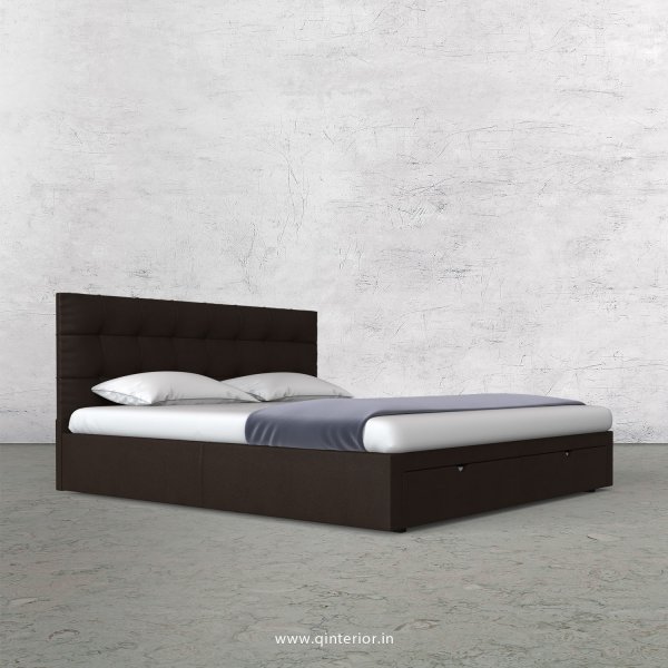 Lyra King Size Storage Bed in Fab Leather Fabric - KBD001 FL16
