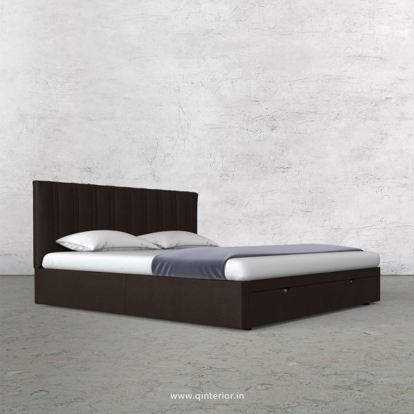 Leo King Size Storage Bed in Fab Leather Fabric - KBD001 FL16