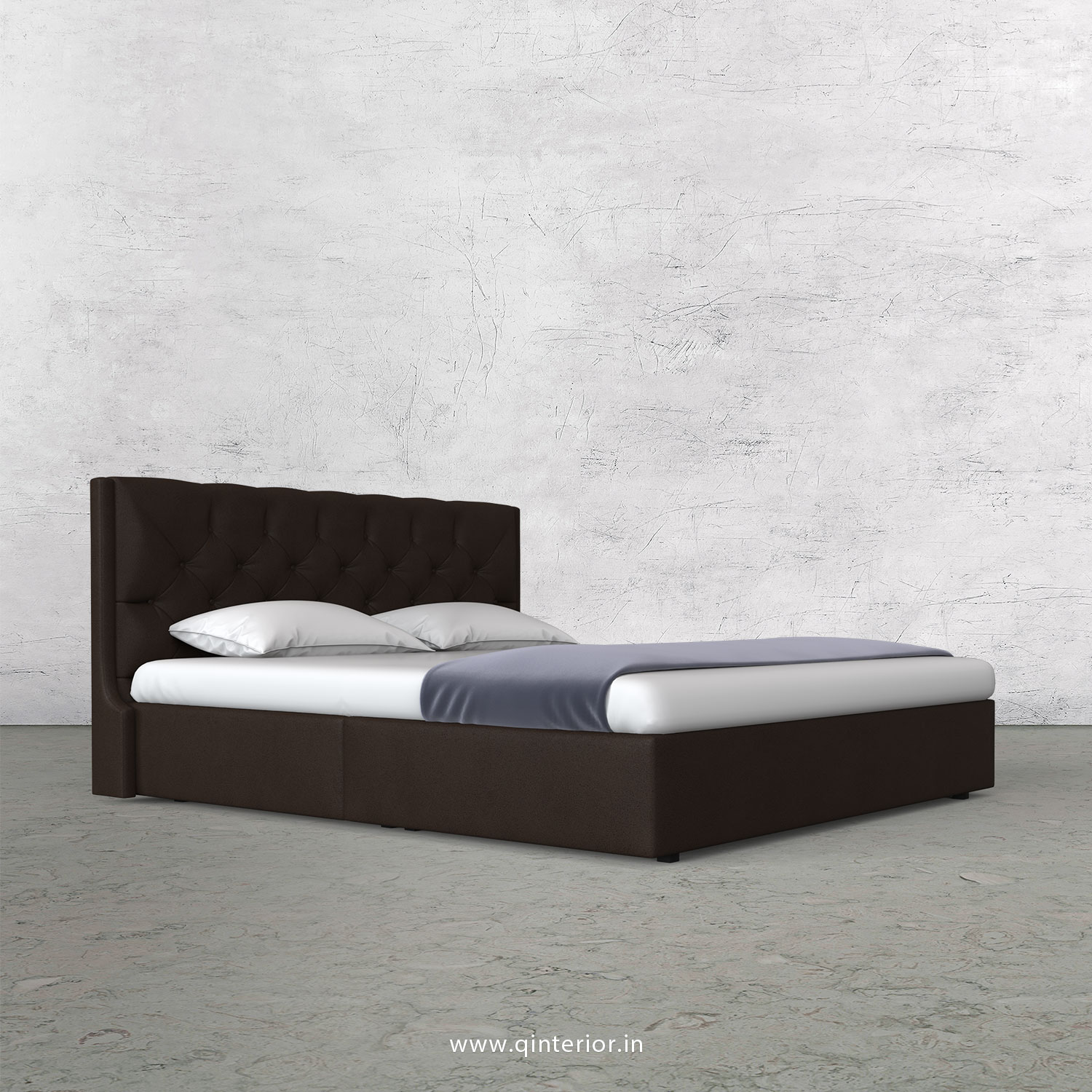 Scorpius Queen Bed in Fab Leather Fabric - QBD009 FL16