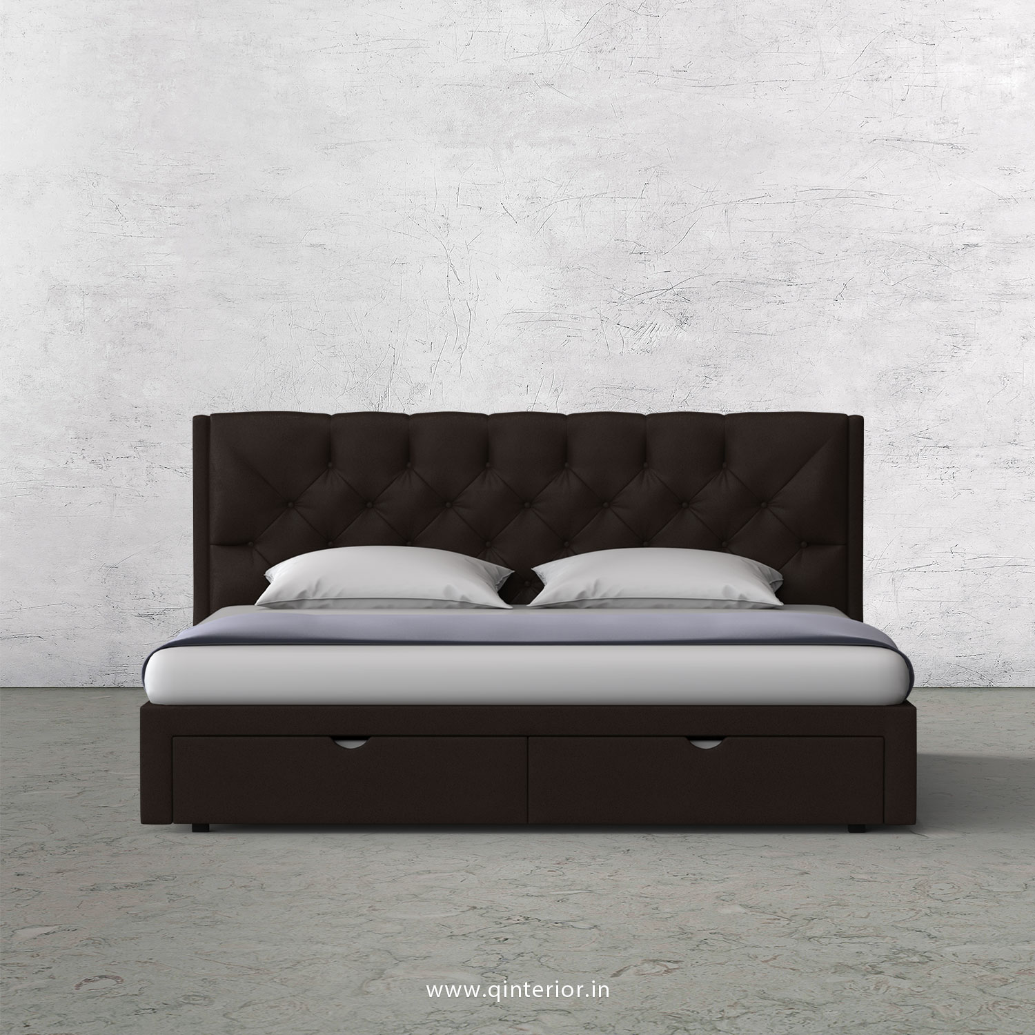 Scorpius Queen Storage Bed in Fab Leather Fabric - QBD001 FL16