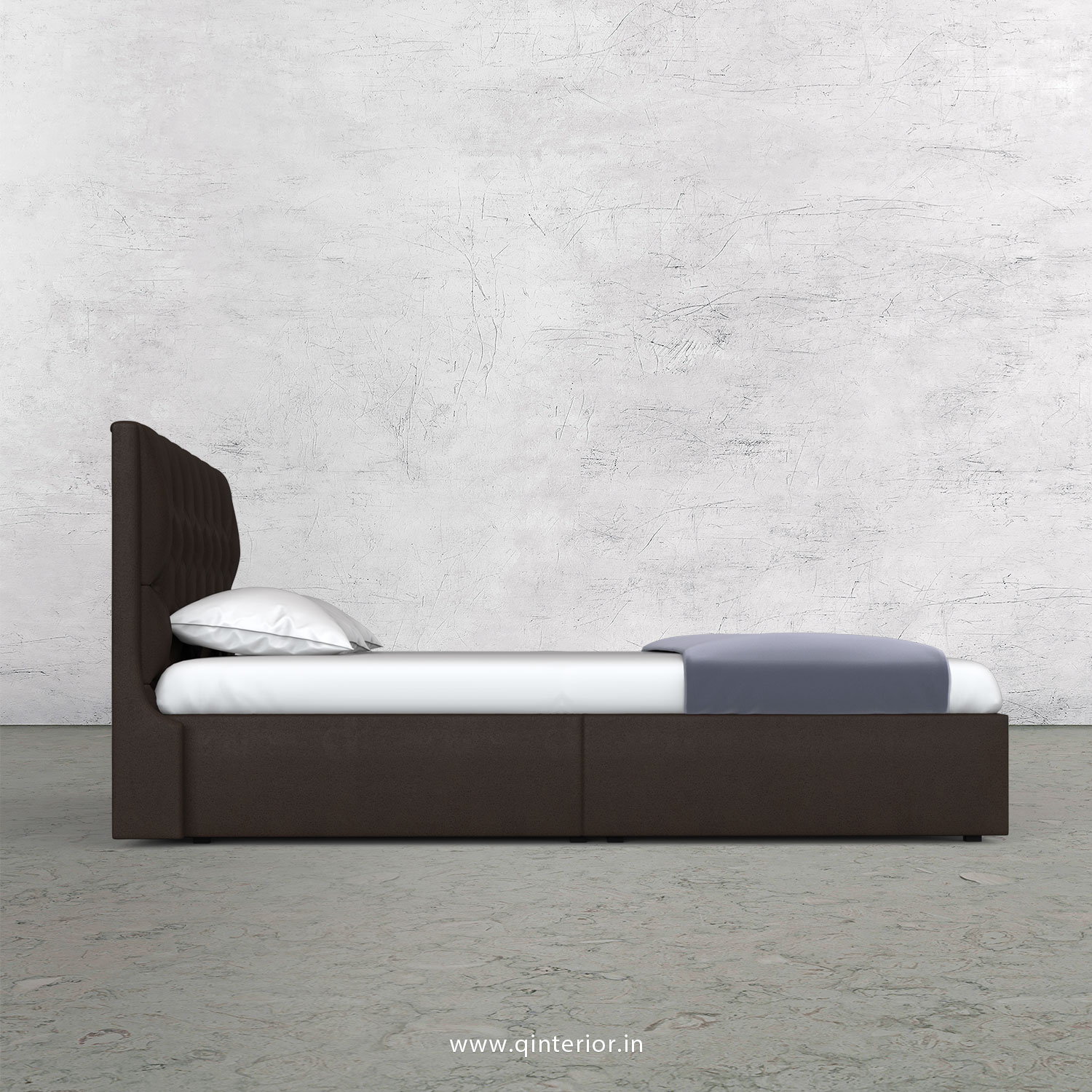 Scorpius King Size Storage Bed in Fab Leather Fabric - KBD001 FL16
