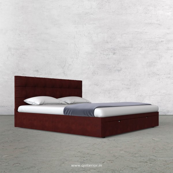 Lyra King Size Storage Bed in Fab Leather Fabric - KBD001 FL17