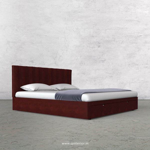 Leo Queen Storage Bed in Fab Leather Fabric - QBD001 FL17
