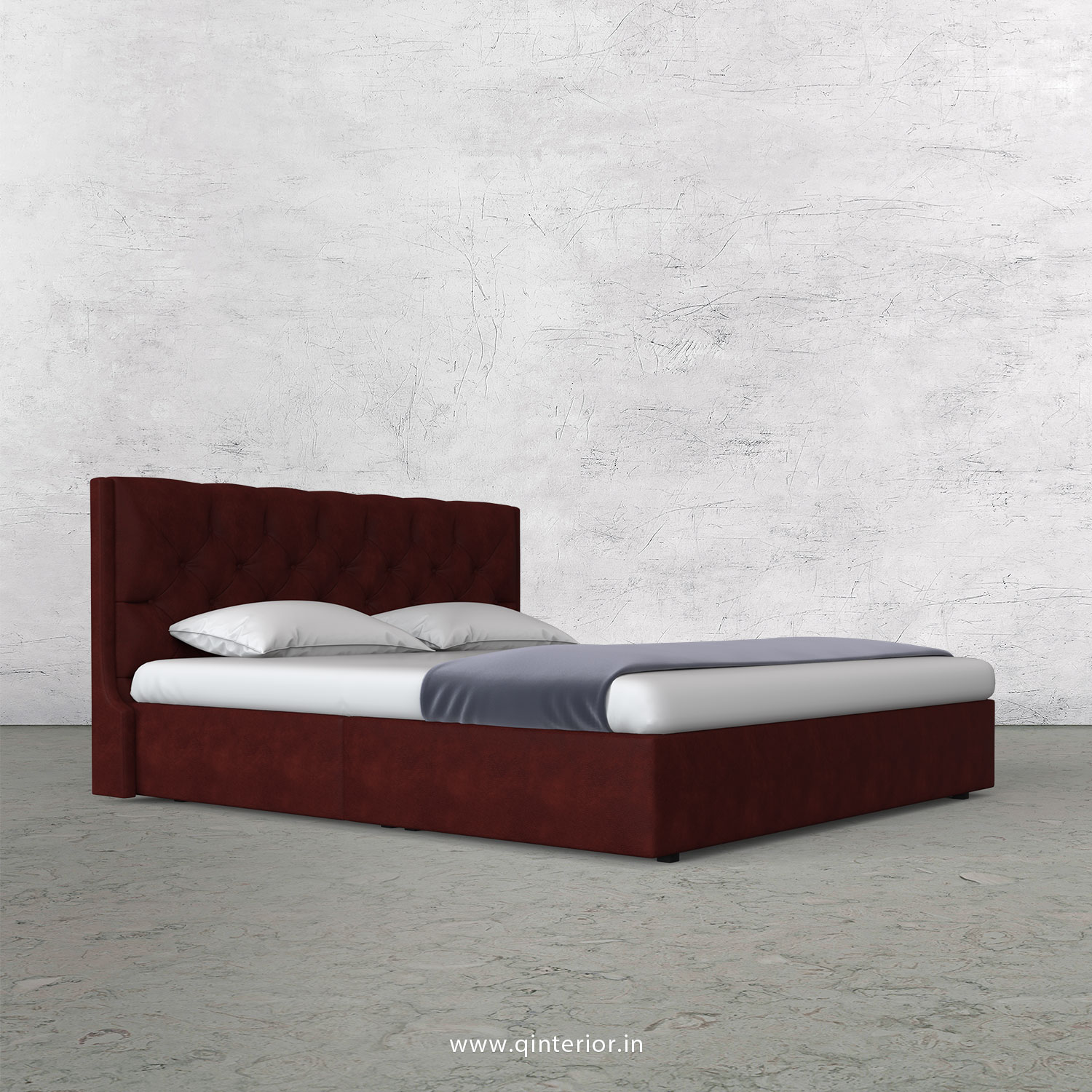 Scorpius King Size Bed in Fab Leather Fabric - KBD009 FL17