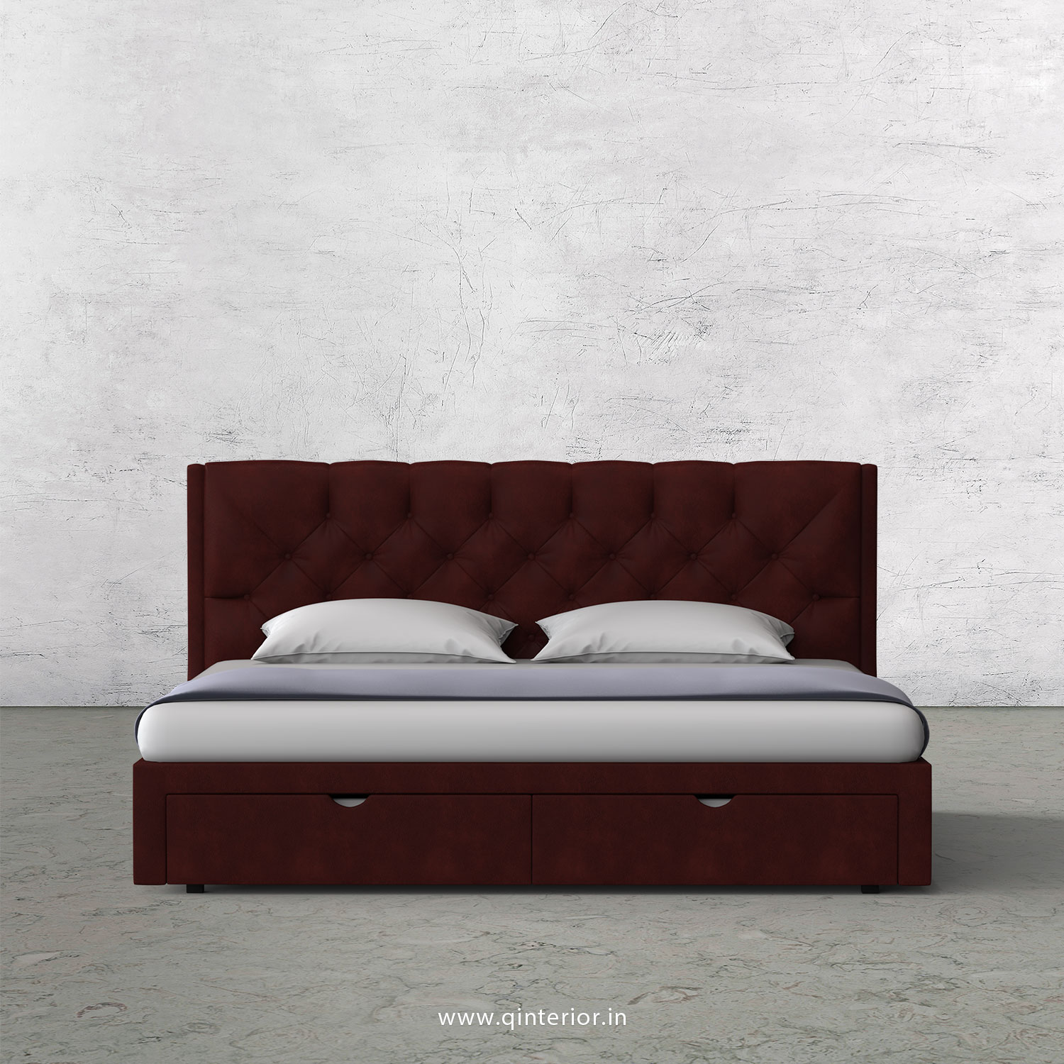 Scorpius King Size Storage Bed in Fab Leather Fabric - KBD001 FL17