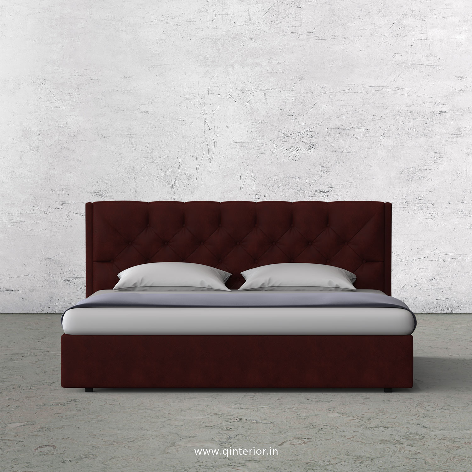 Scorpius Queen Bed in Fab Leather Fabric - QBD009 FL17
