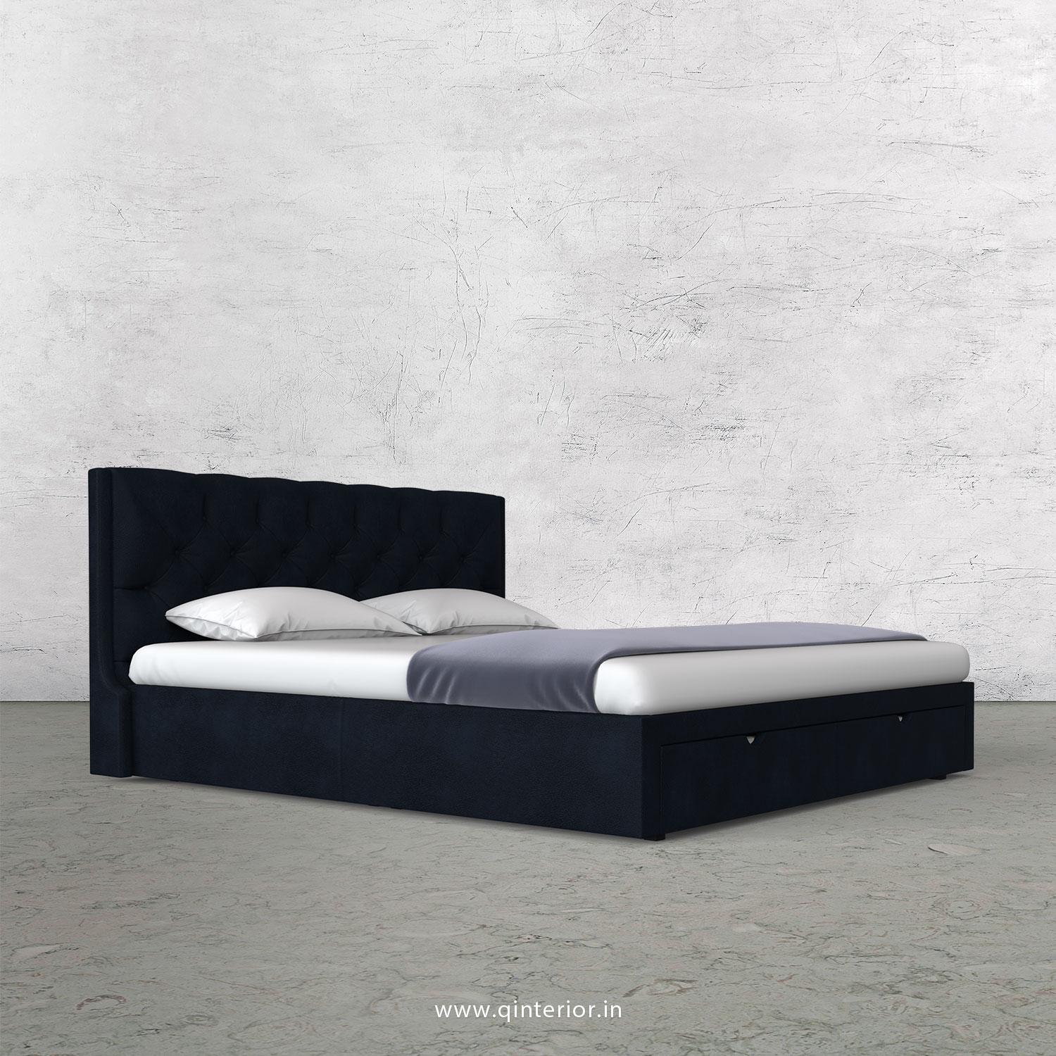 Scorpius Queen Storage Bed in Fab Leather Fabric - QBD001 FL05