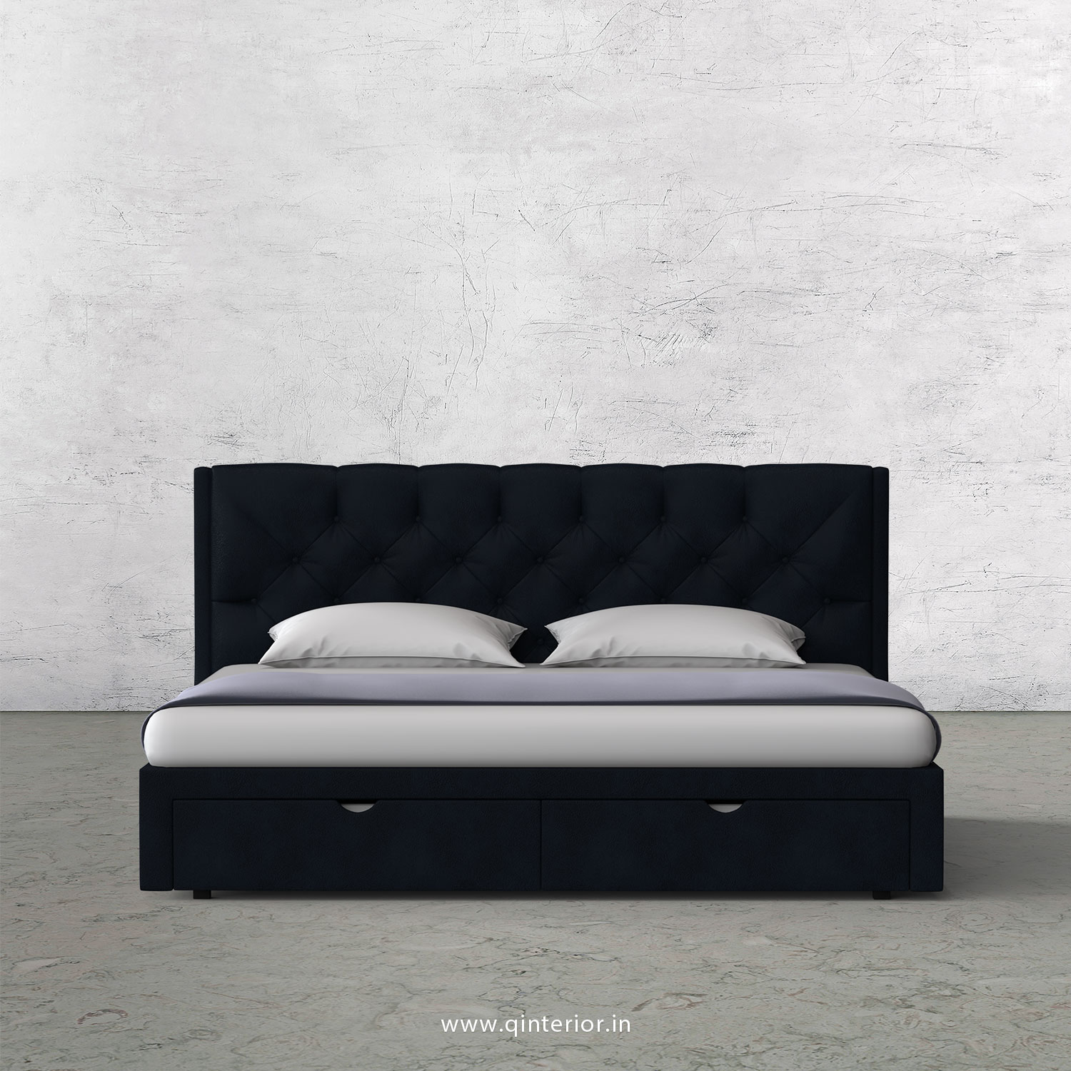 Scorpius King Size Storage Bed in Fab Leather Fabric - KBD001 FL05