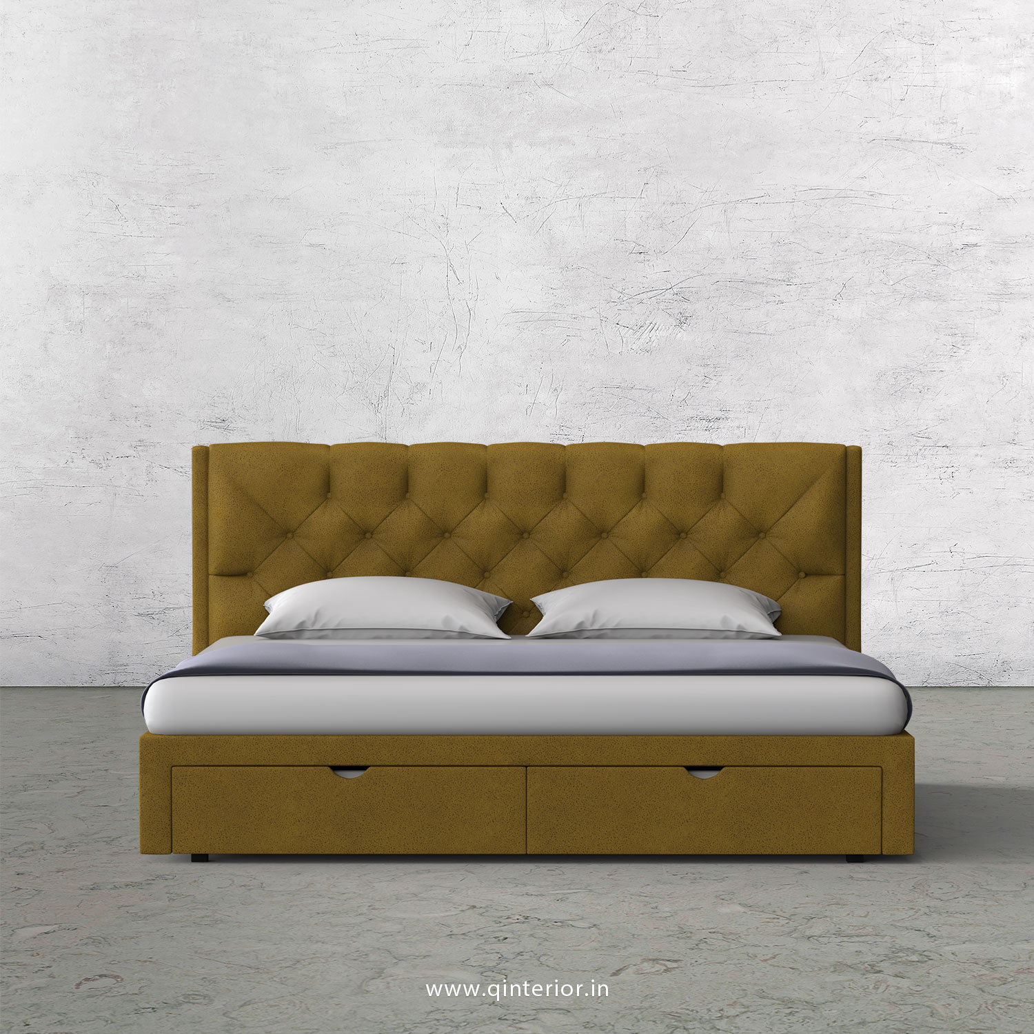 Scorpius Queen Storage Bed in Fab Leather Fabric - QBD001 FL18