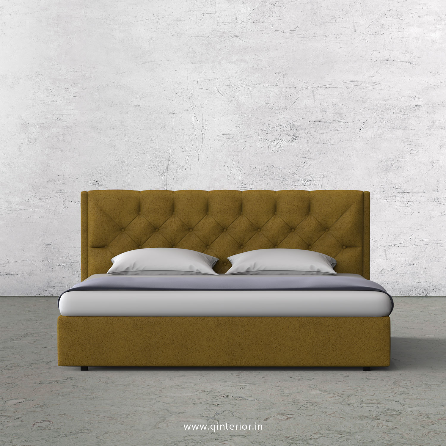 Scorpius Queen Bed in Fab Leather Fabric - QBD009 FL18