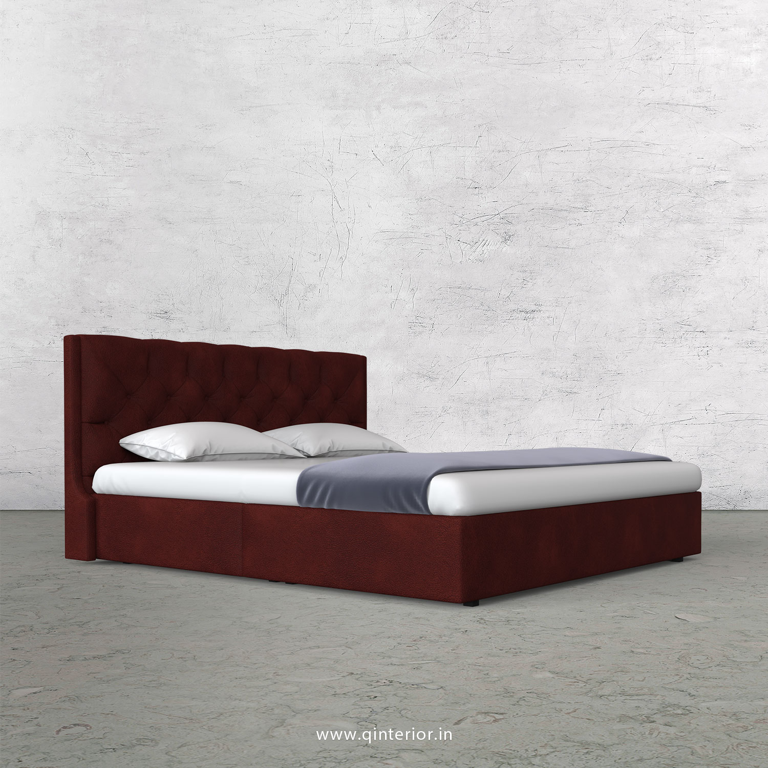 Scorpius Queen Bed in Fab Leather Fabric - QBD009 FL08