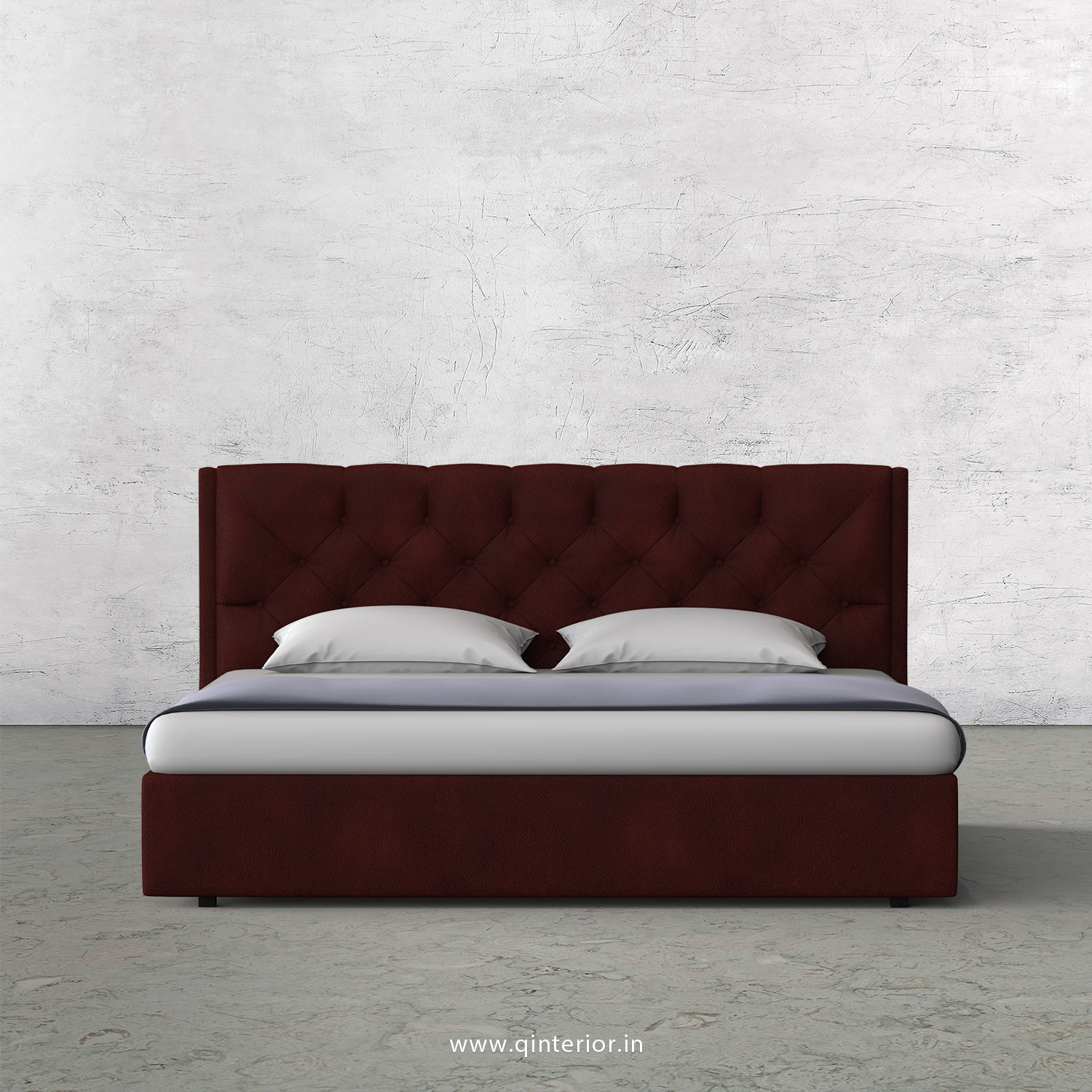 Scorpius Queen Bed in Fab Leather Fabric - QBD009 FL08