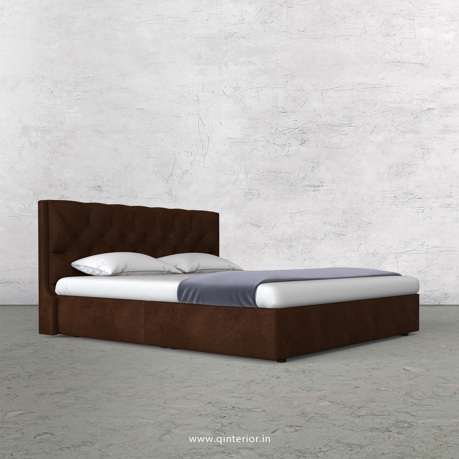 Scorpius King Size Bed in Fab Leather Fabric - KBD009 FL09