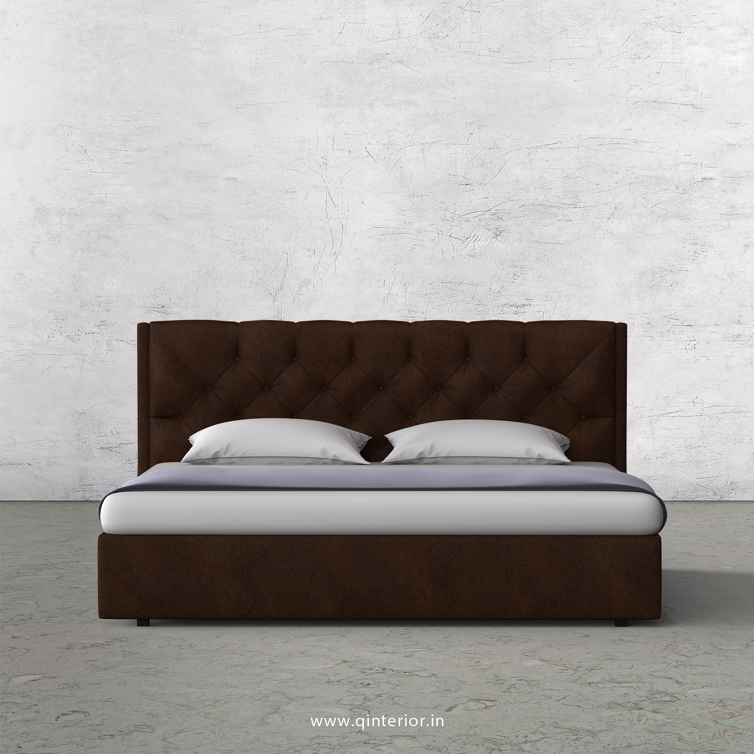 Scorpius Queen Bed in Fab Leather Fabric - QBD009 FL09