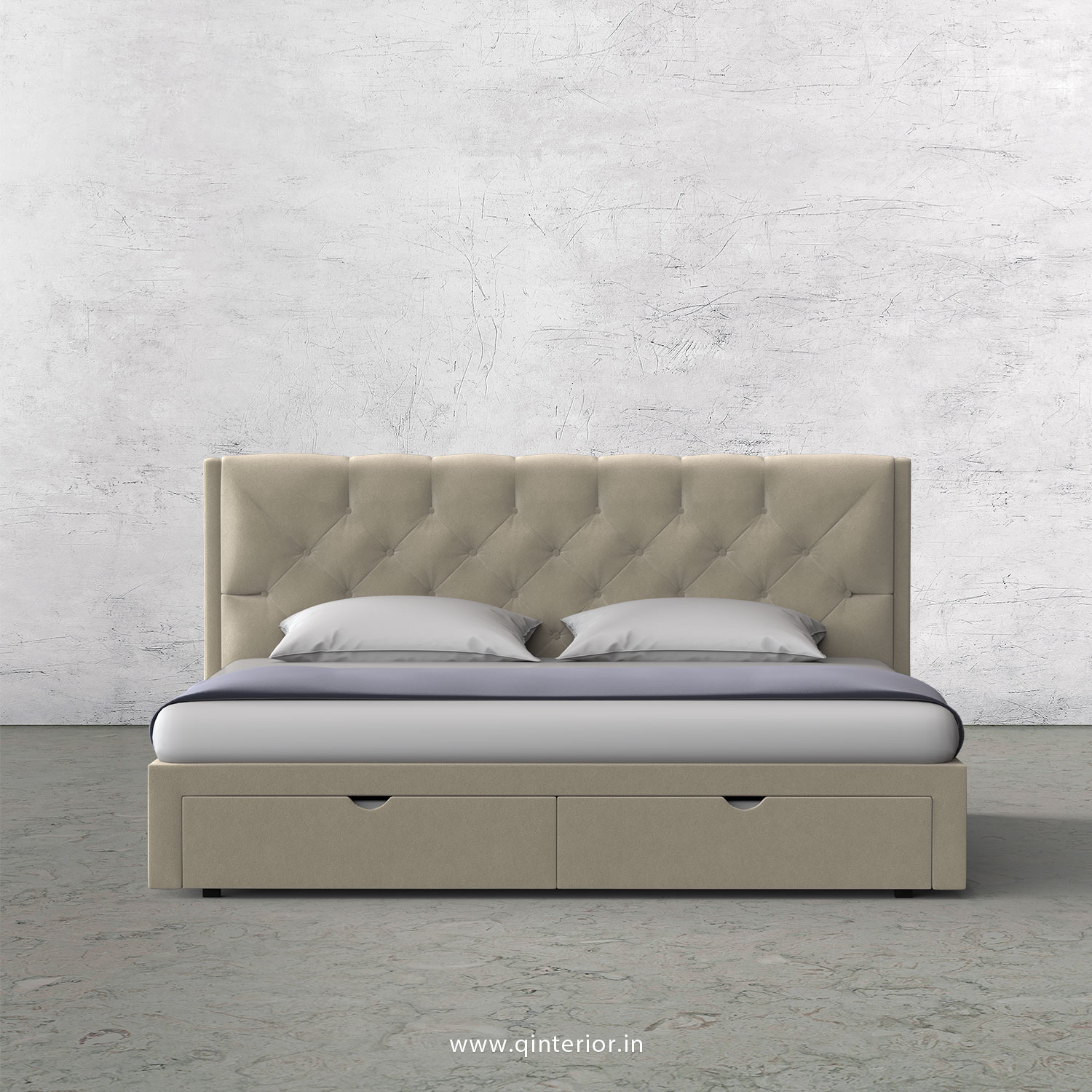 Scorpius Queen Storage Bed in Velvet Fabric - QBD001 VL01