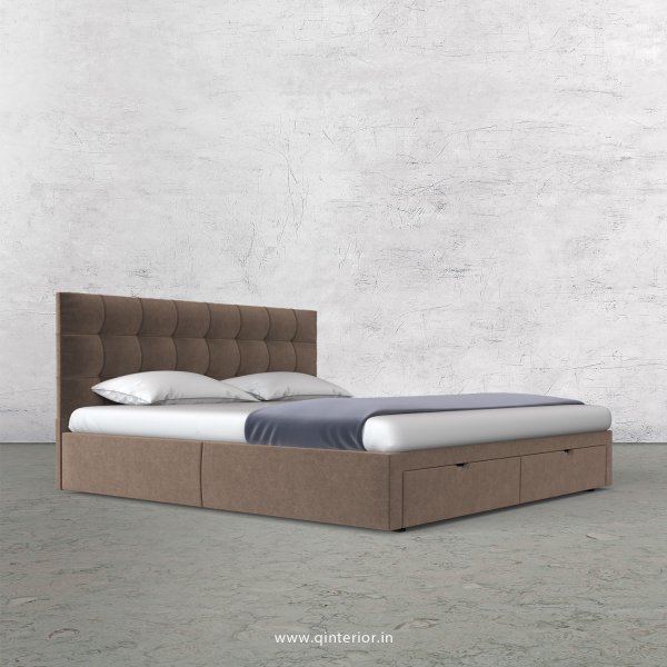 Lyra King Size Storage Bed in Velvet Fabric - KBD001 VL02