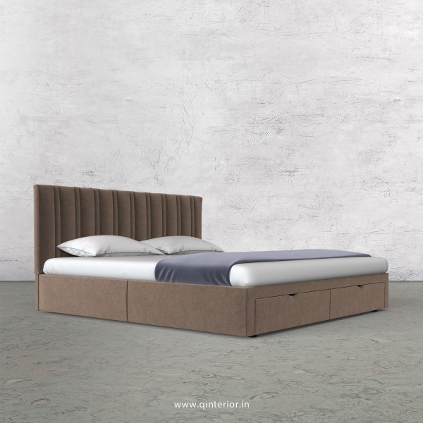 Leo King Size Storage Bed in Velvet Fabric - KBD001 VL02