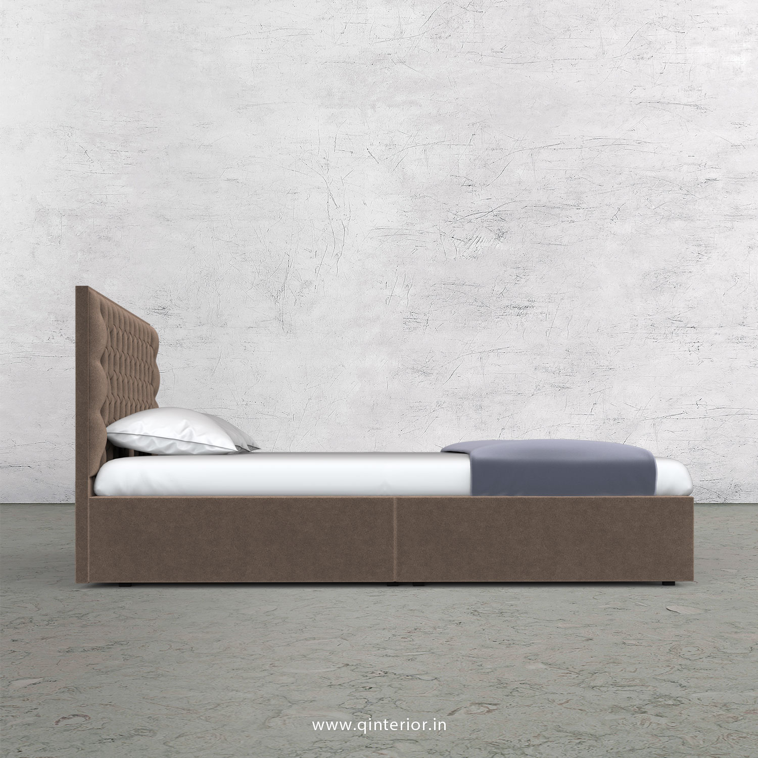 Orion King Size Storage Bed in Velvet Fabric - KBD001 VL02