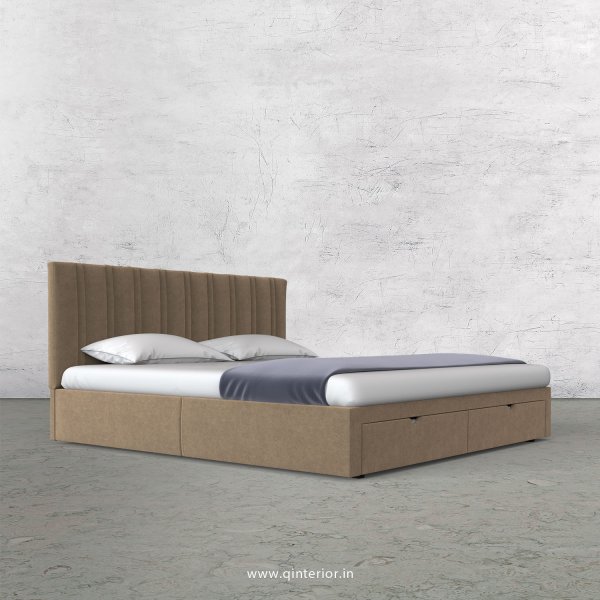 Leo King Size Storage Bed in Velvet Fabric - KBD001 VL03