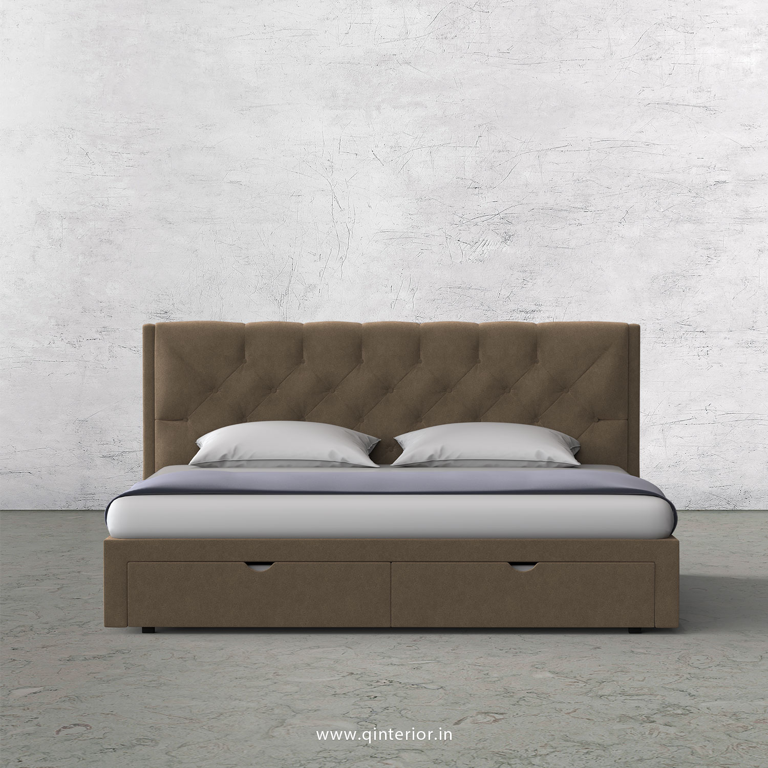 Scorpius King Size Storage Bed in Velvet Fabric - KBD001 VL03