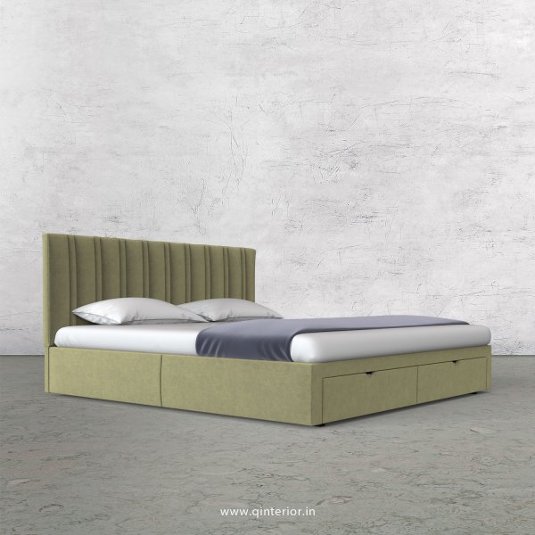 Leo King Size Storage Bed in Velvet Fabric - KBD001 VL04