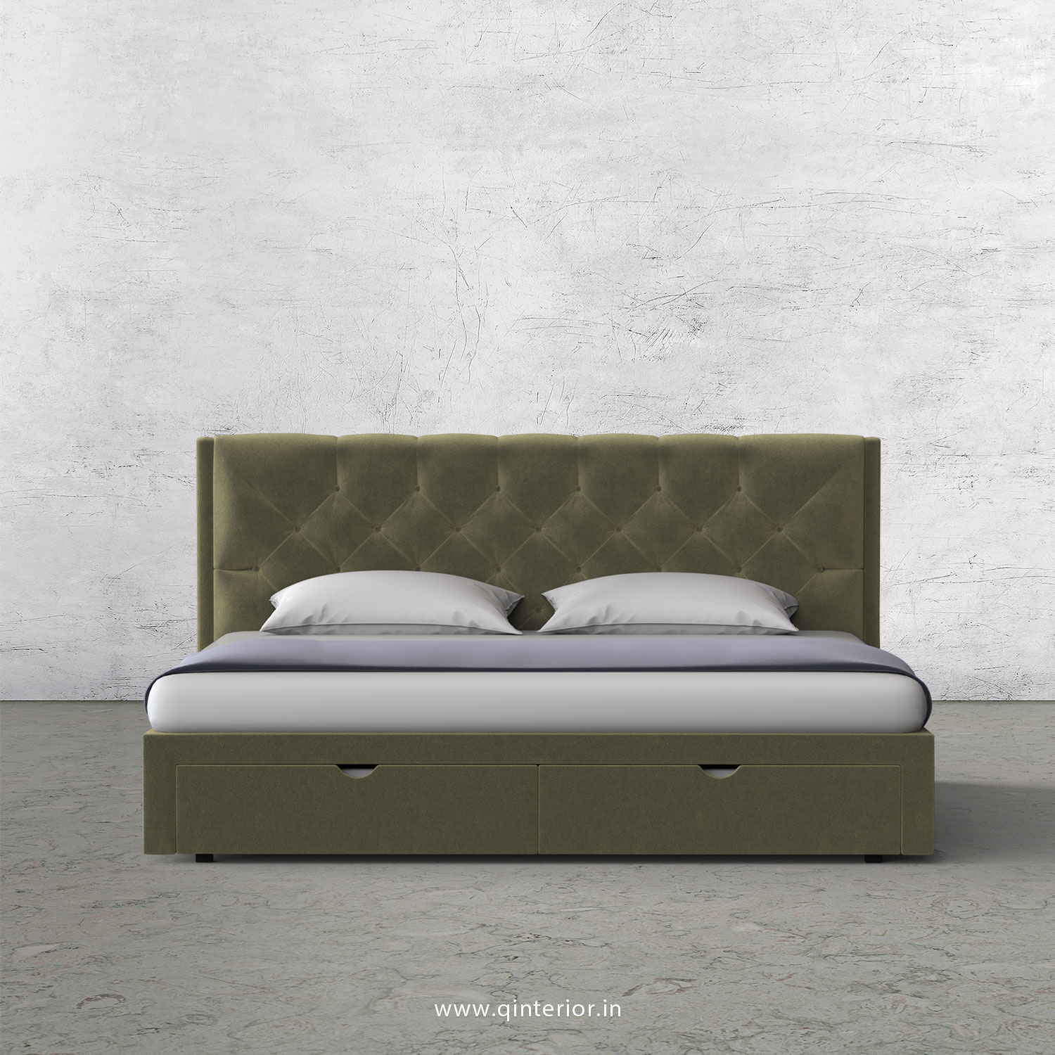Scorpius Queen Storage Bed in Velvet Fabric - QBD001 VL04