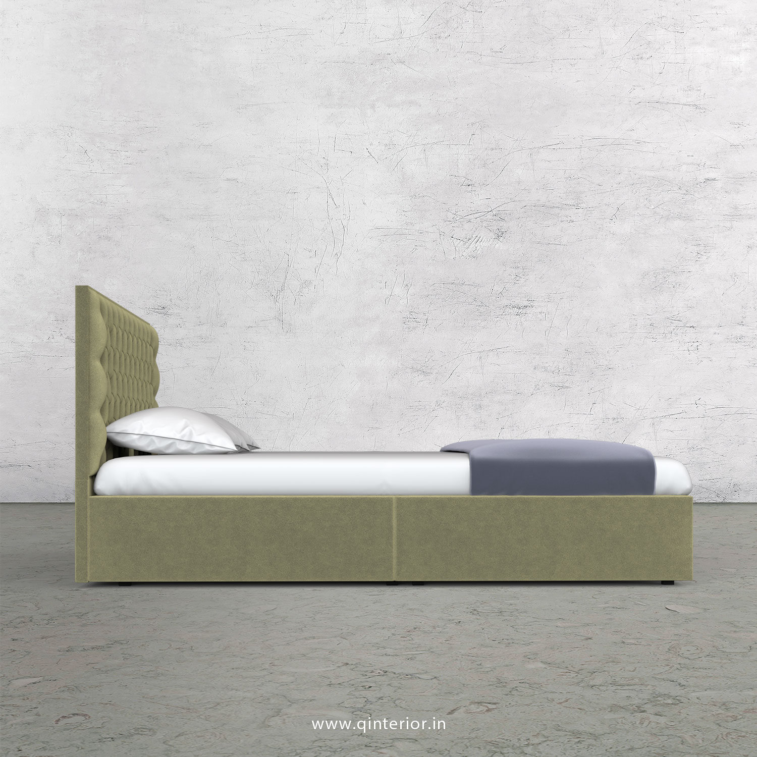 Orion King Size Storage Bed in Velvet Fabric - KBD001 VL04
