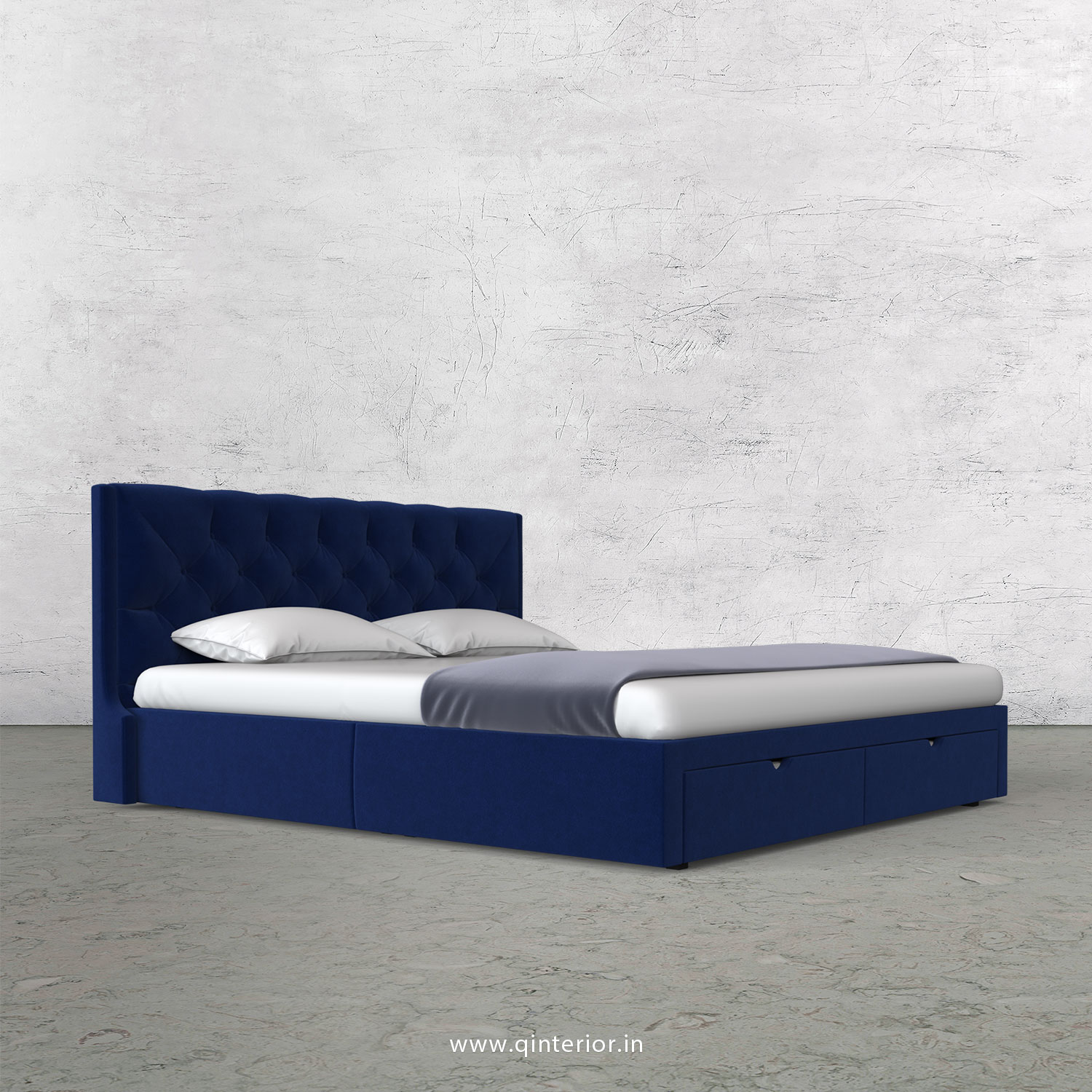 Scorpius King Size Storage Bed in Velvet Fabric - KBD001 VL05