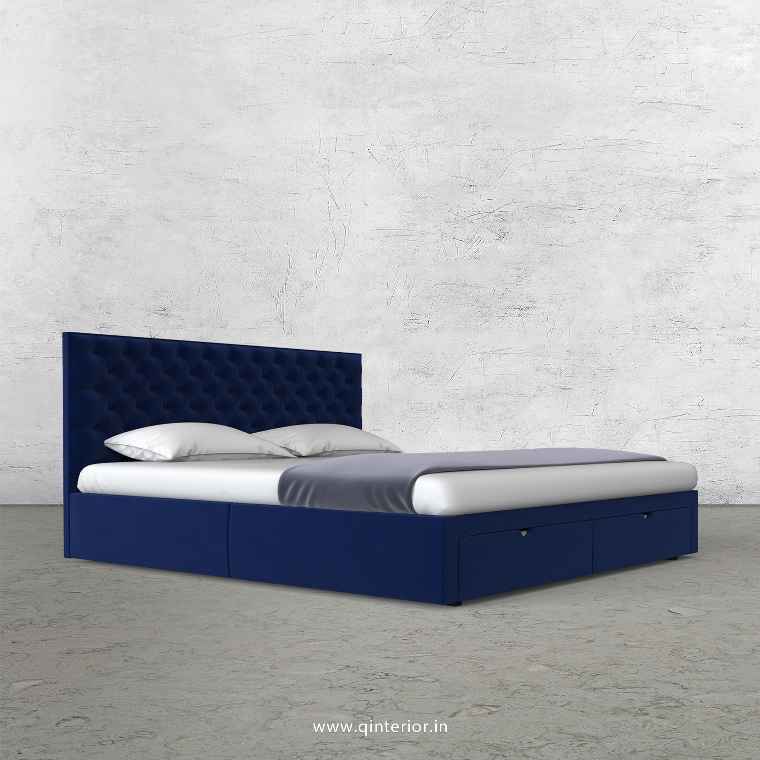 Orion King Size Storage Bed in Velvet Fabric - KBD001 VL05