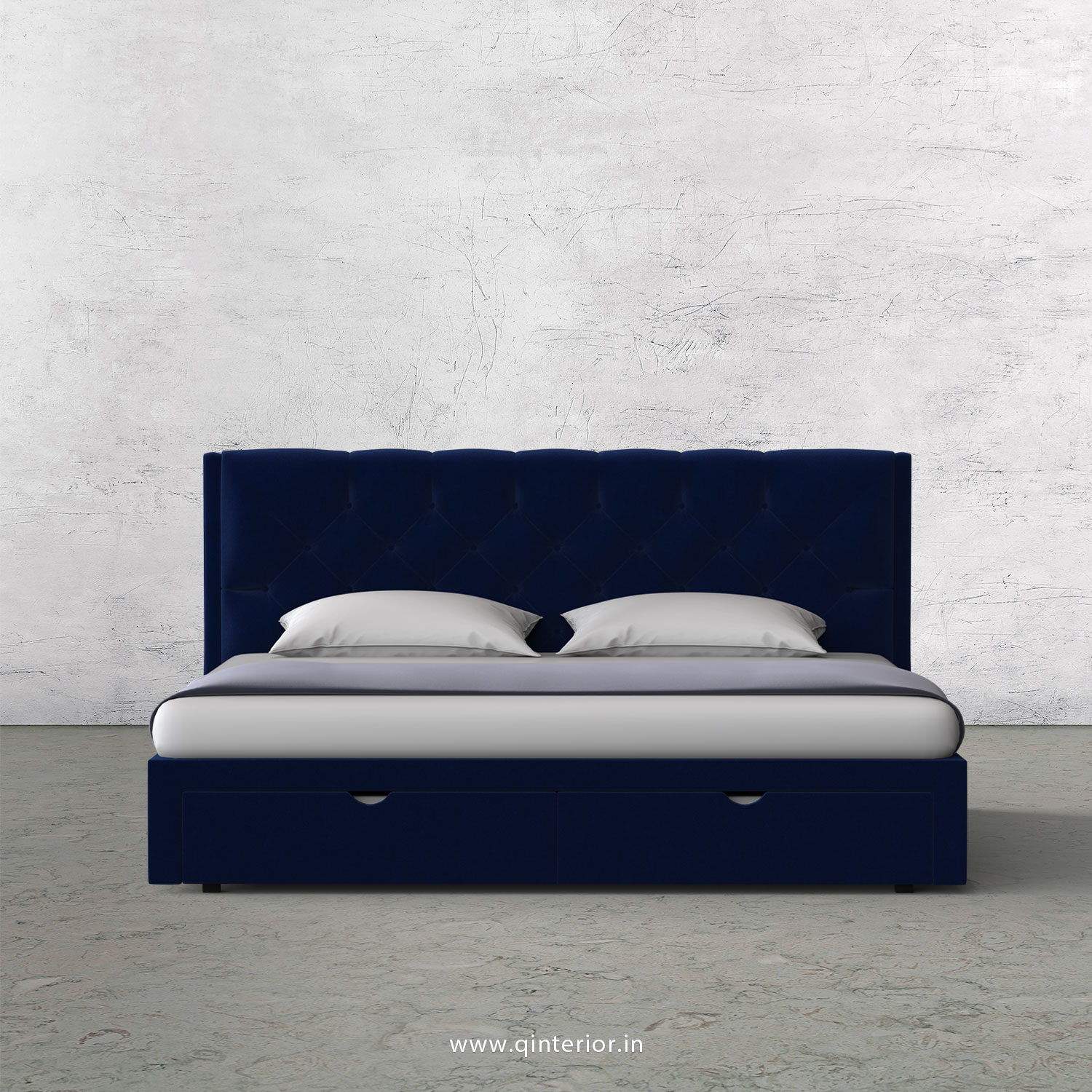 Scorpius King Size Storage Bed in Velvet Fabric - KBD001 VL05