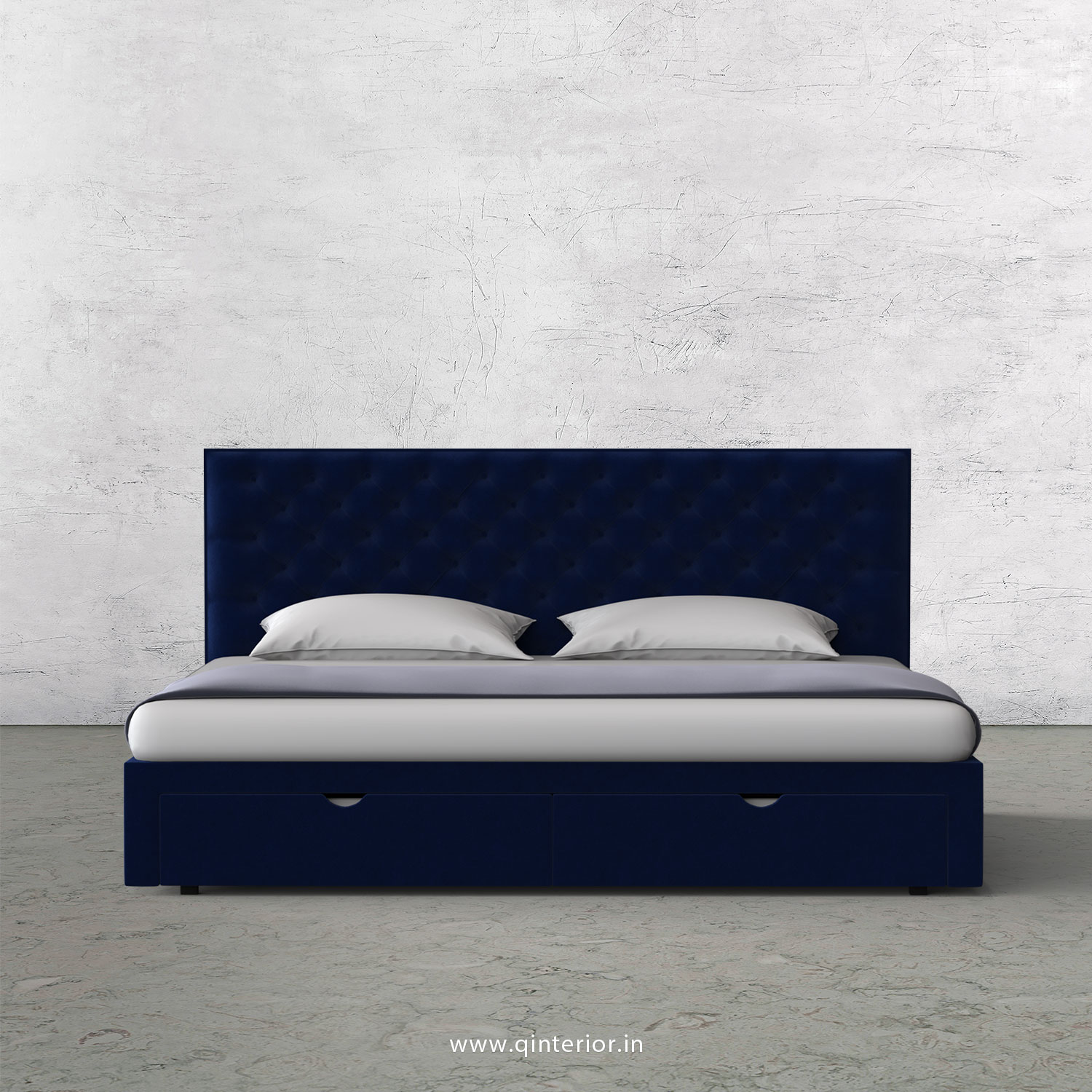 Orion King Size Storage Bed in Velvet Fabric - KBD001 VL05