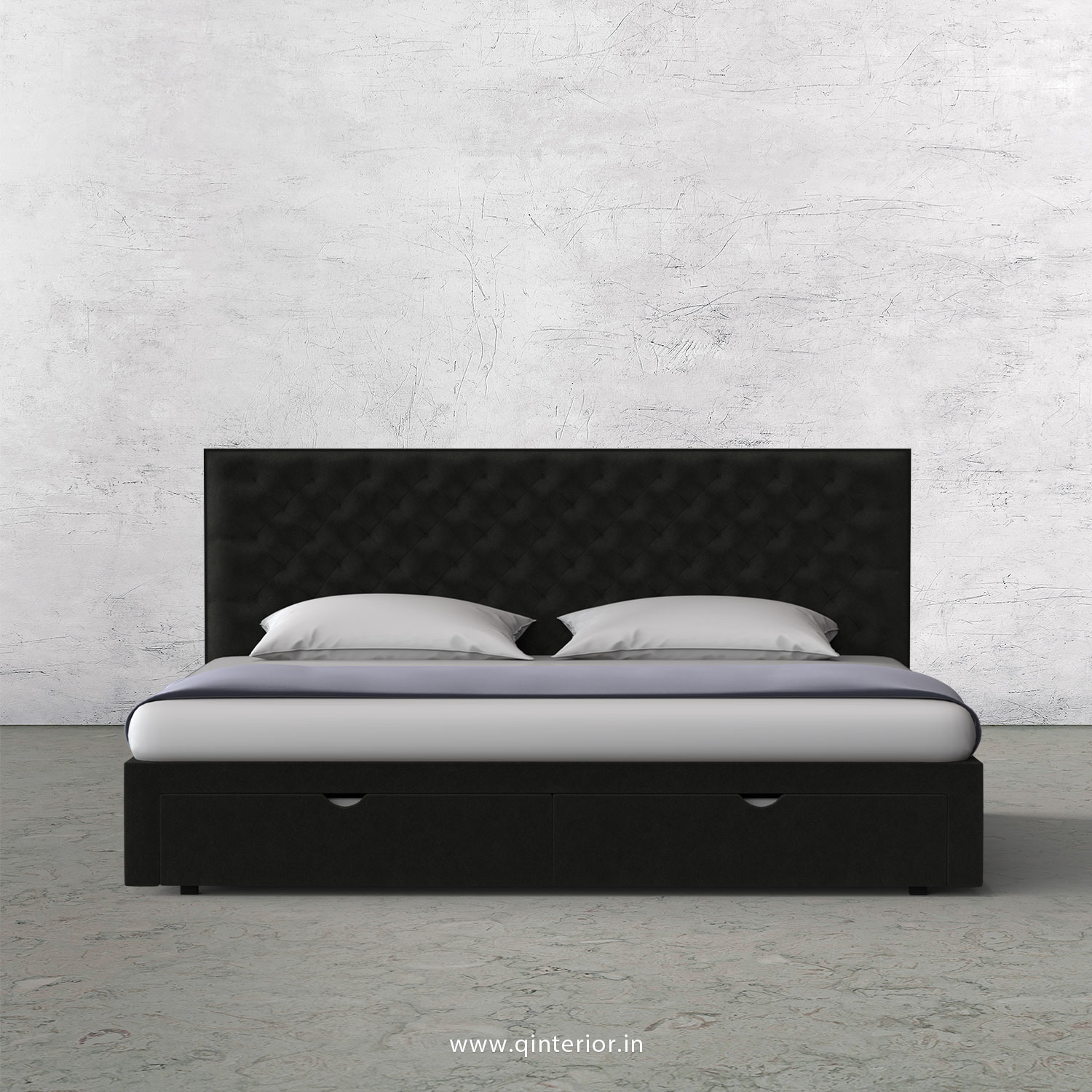Orion King Size Storage Bed in Velvet Fabric - KBD001 VL07