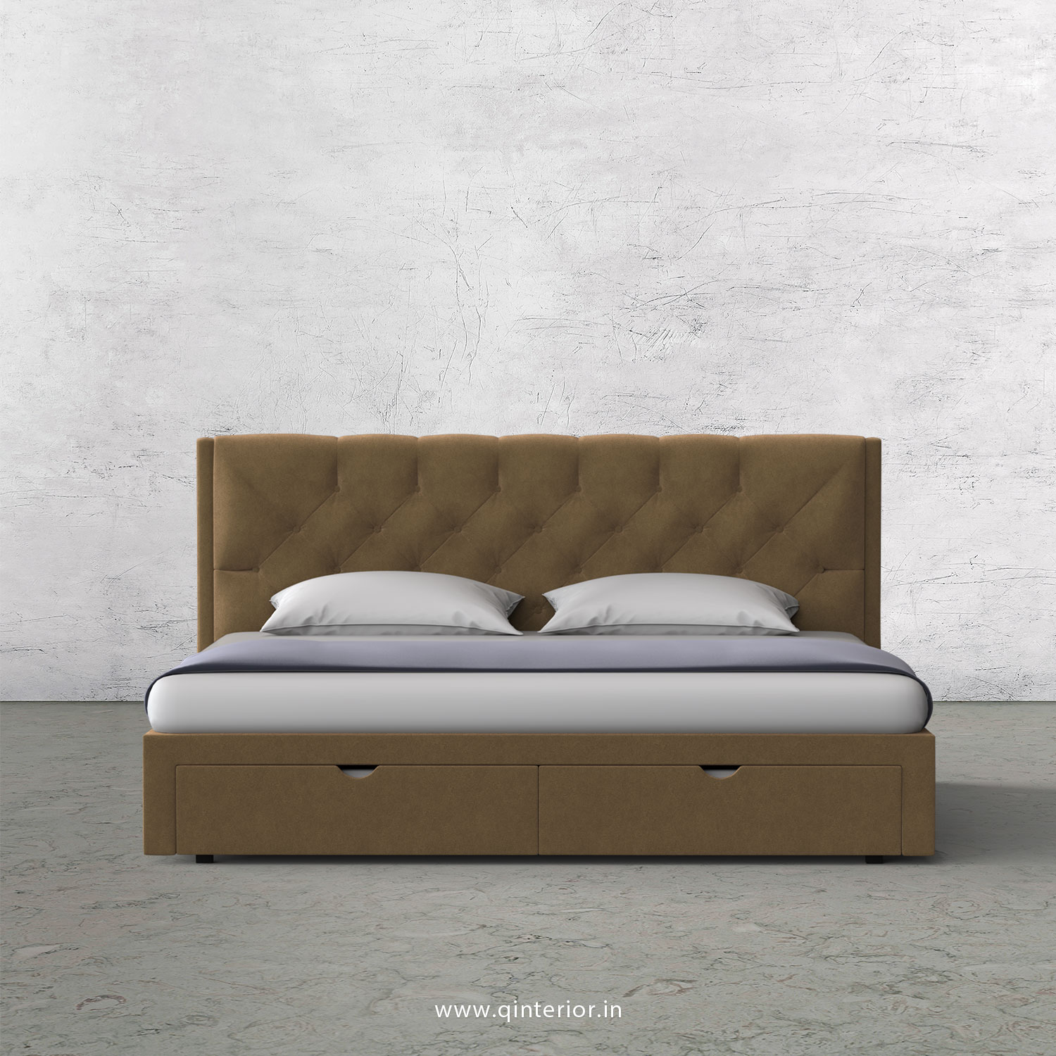 Scorpius Queen Storage Bed in Velvet Fabric - QBD001 VL09