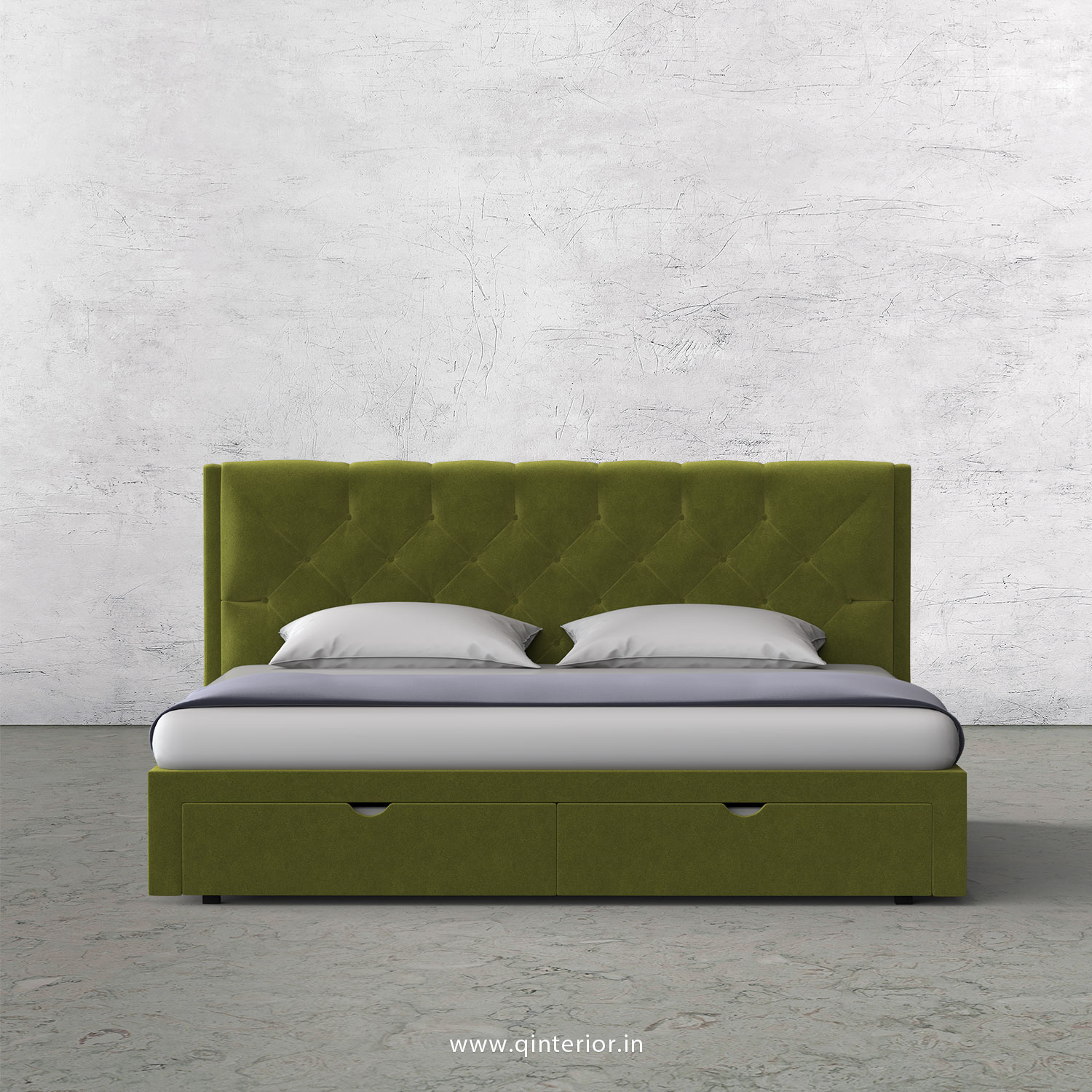 Scorpius King Size Storage Bed in Velvet Fabric - KBD001 VL10