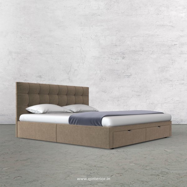 Lyra King Size Storage Bed in Velvet Fabric - KBD001 VL11