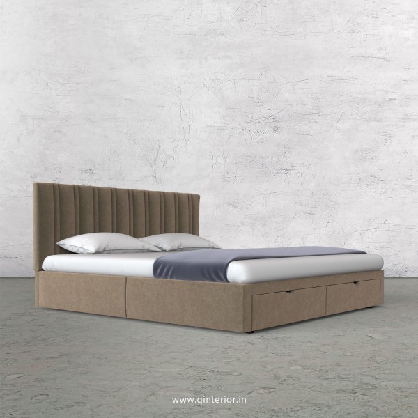 Leo King Size Storage Bed in Velvet Fabric - KBD001 VL11