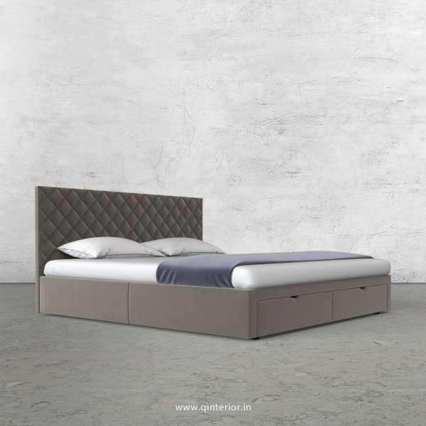 Aquila King Size Storage Bed in Velvet Fabric- KBD001 VL12